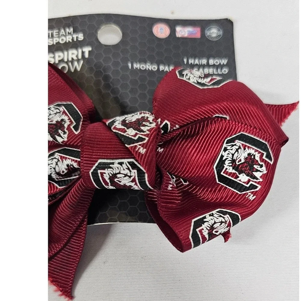 South Carolina Gamecocks Hair Bow Garnet Team Spirit IPG NCAA Fan Accessory